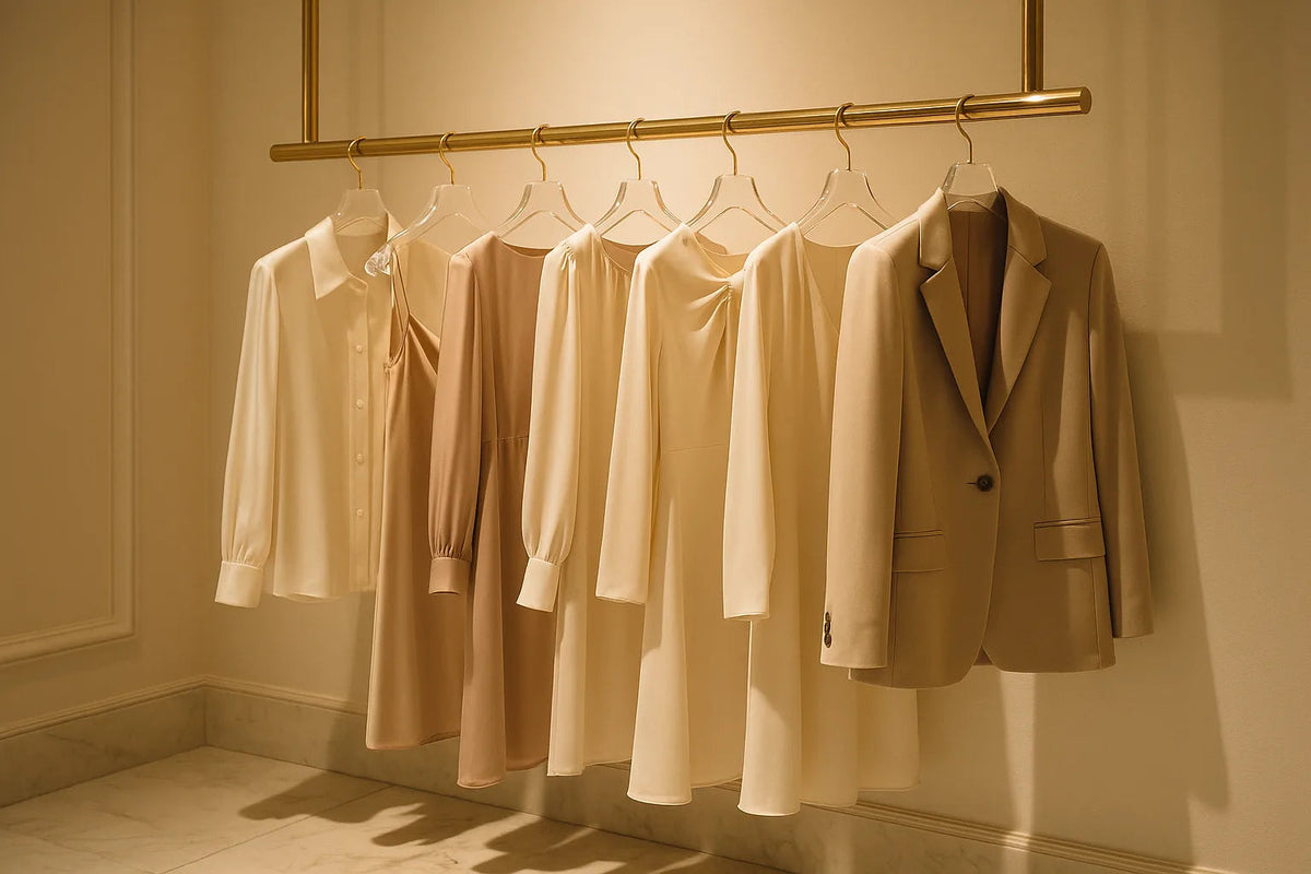 Clear Acrylic and Gold Hangers for a Luxury Boutique Look