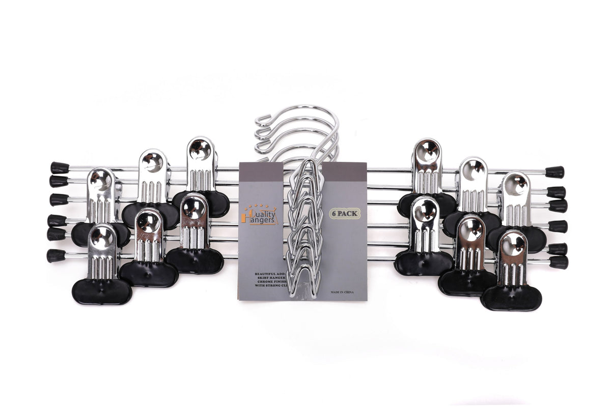 3320 – Heavy-Duty Metal Clip-On Add-On Hanger with Wide Clips – 13" – Chrome