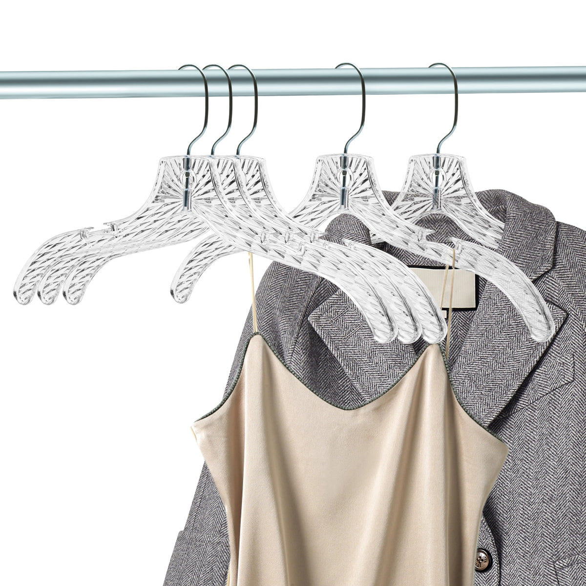 P020 / 5501 – Crystal Clear Plastic Shirt Hanger – 17"
