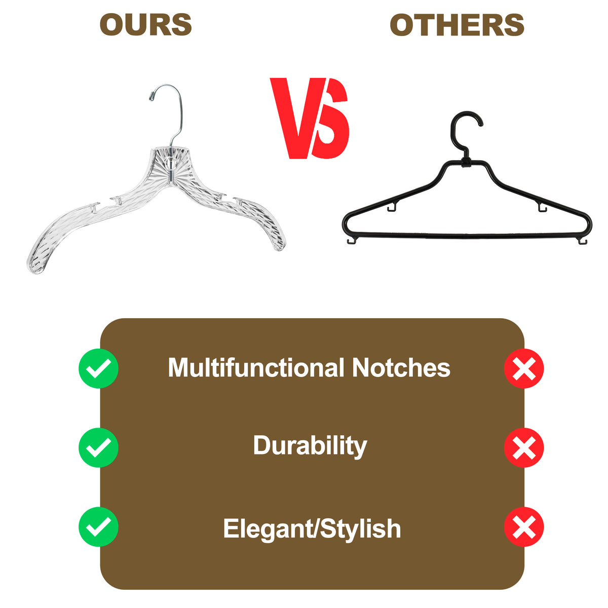 P020 / 5501 – Crystal Clear Plastic Shirt Hanger – 17"