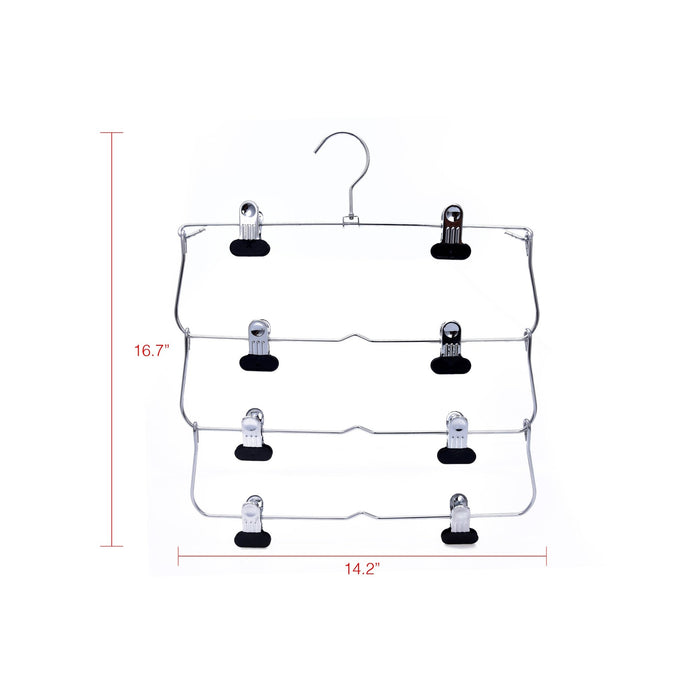 M050 - Heavy Duty 4 Tier Hanger Foldable Wide Clips - 24 pcs (Retail Packed)