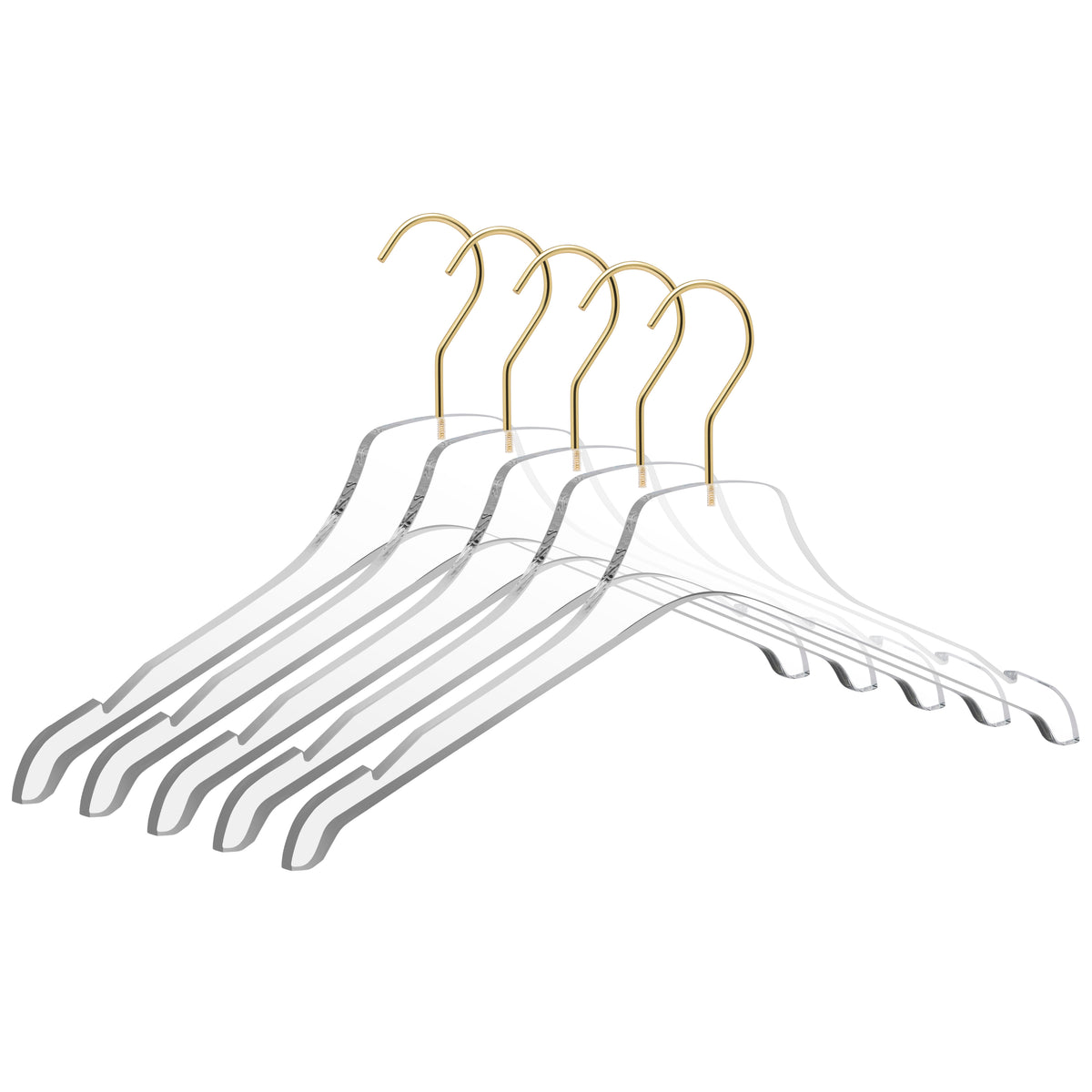 8010 – Clear Acrylic Shirt & Coat Hanger – 17" – Clear / Chrome Hook
