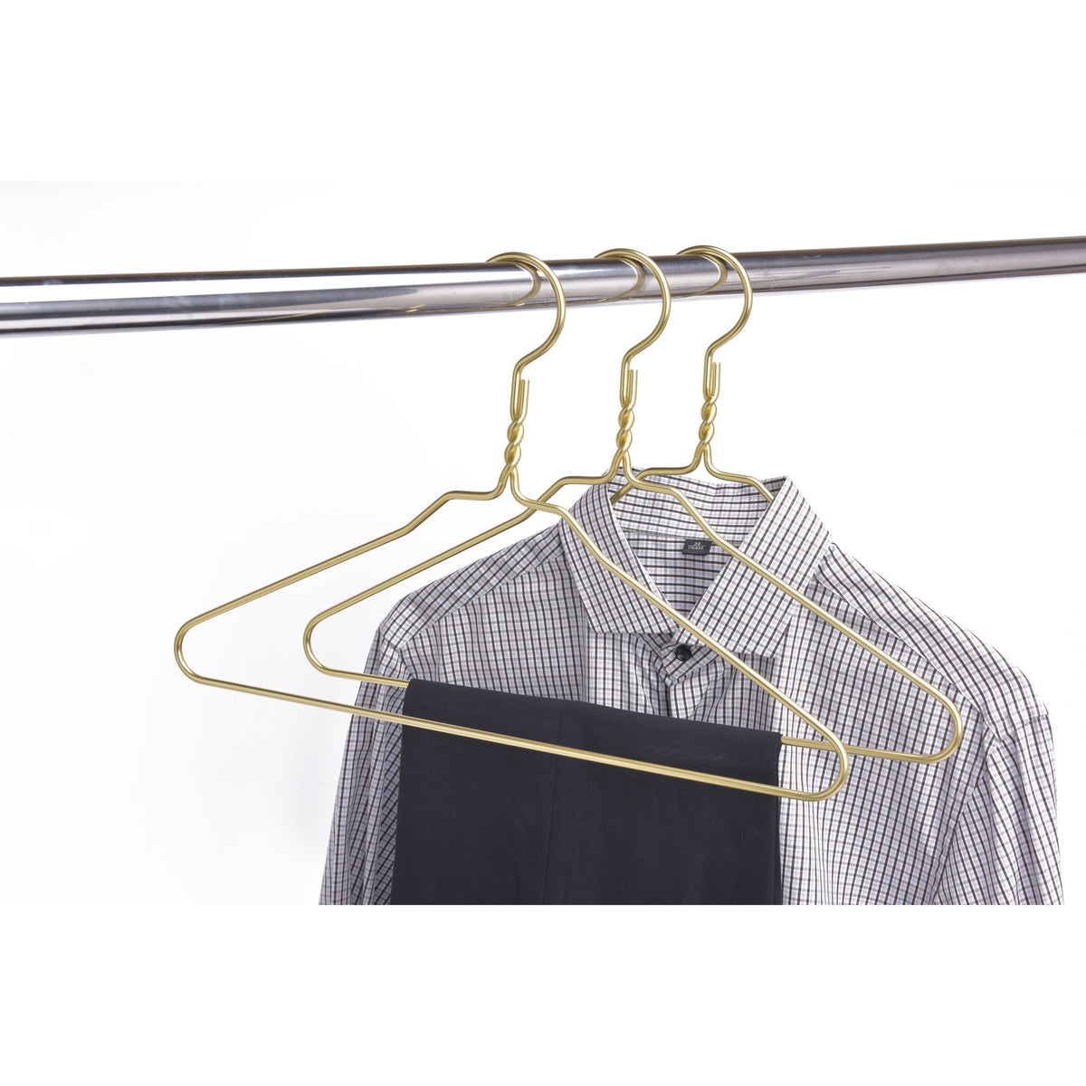 AL20 – Heavy-Duty Aluminum Coat & Suit Hanger – 16.5" – Gold