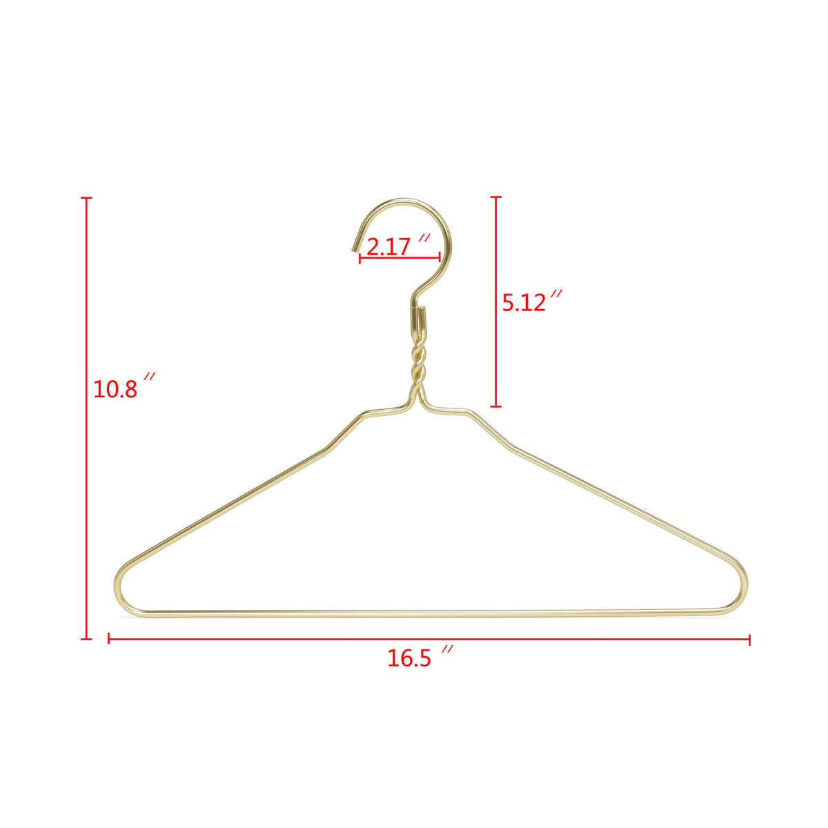 AL20 – Heavy-Duty Aluminum Coat & Suit Hanger – 16.5" – Gold