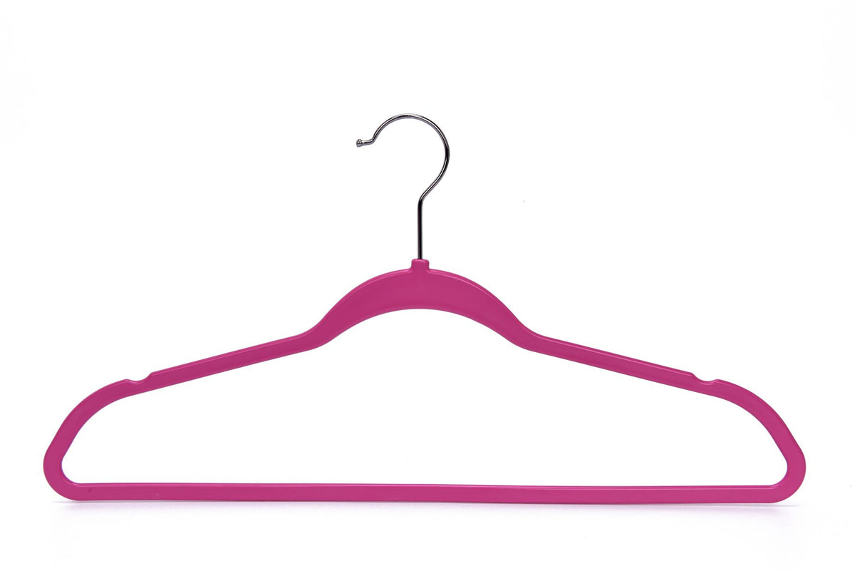 PL024 – Space-Saving Plastic Shirt Hanger – 17.7" – Pink
