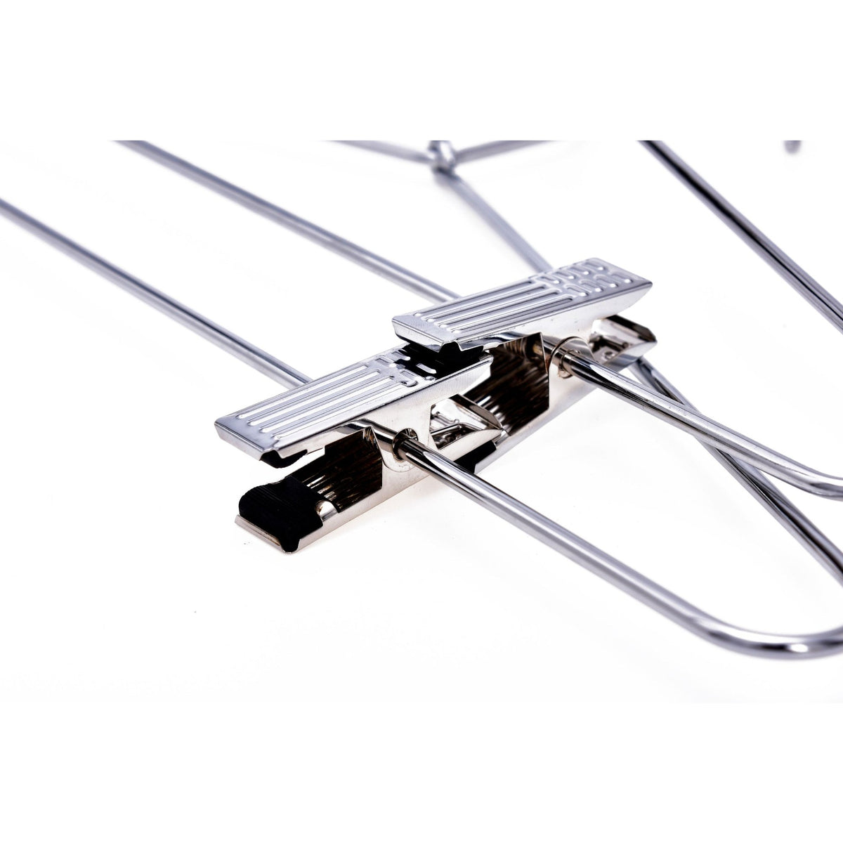 M052-10  - Heavy Duty Metal Skirt Hanger with Clips - 100 Hangers