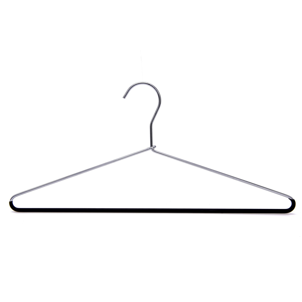 8882 – Metal Shirt Hanger with PVC-Coated Bar – 17" – Chrome / Black Bar