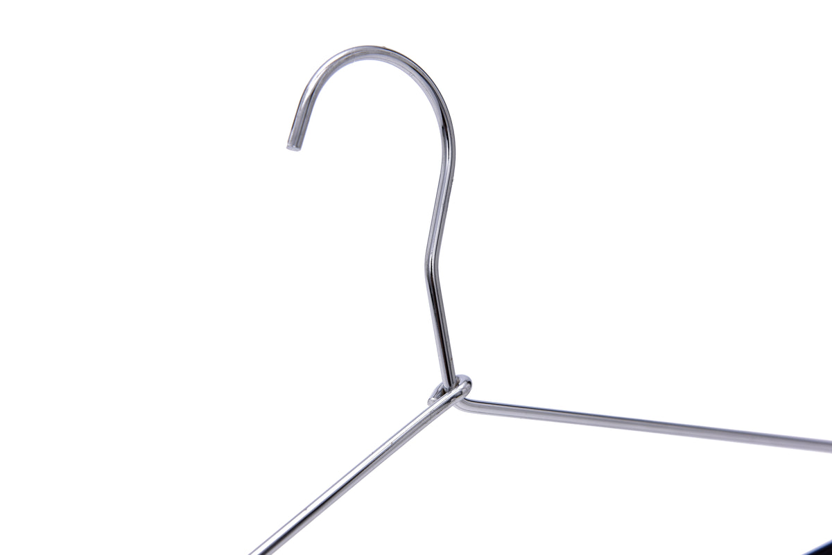 8882 – Metal Shirt Hanger with PVC-Coated Bar – 17" – Chrome / Black Bar
