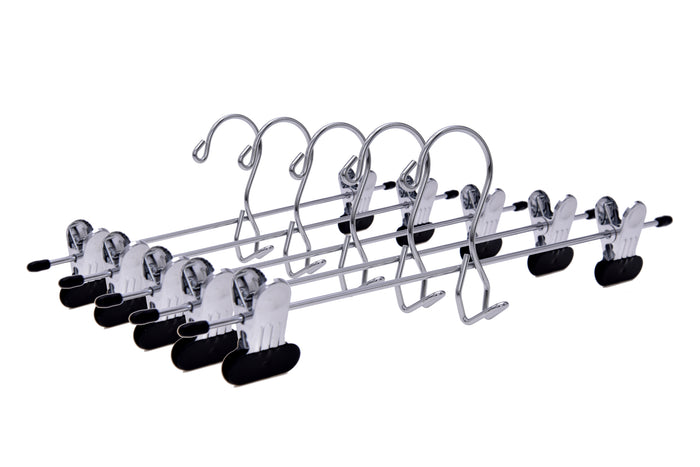 M054 – Heavy-Duty Metal Clip-On Add-On Hanger with Wide Clips – 13" – Chrome