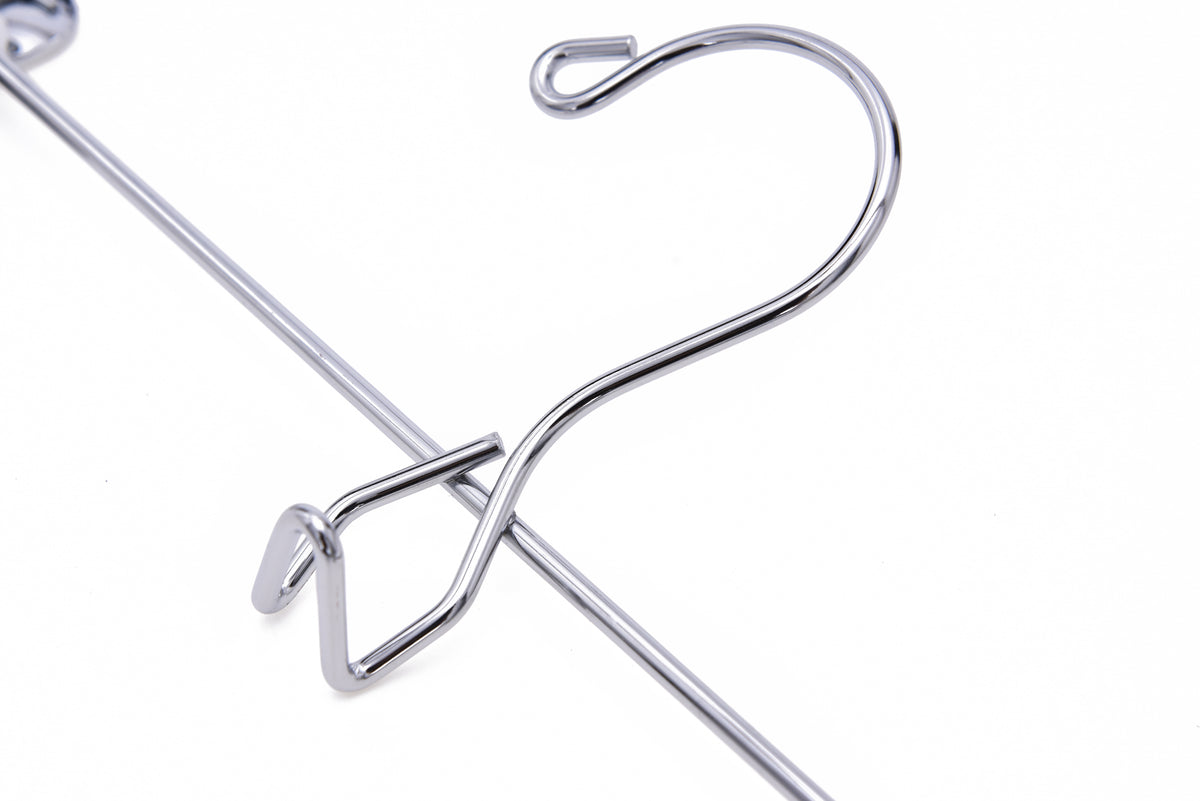 M054 – Heavy-Duty Metal Clip-On Add-On Hanger with Wide Clips – 13" – Chrome