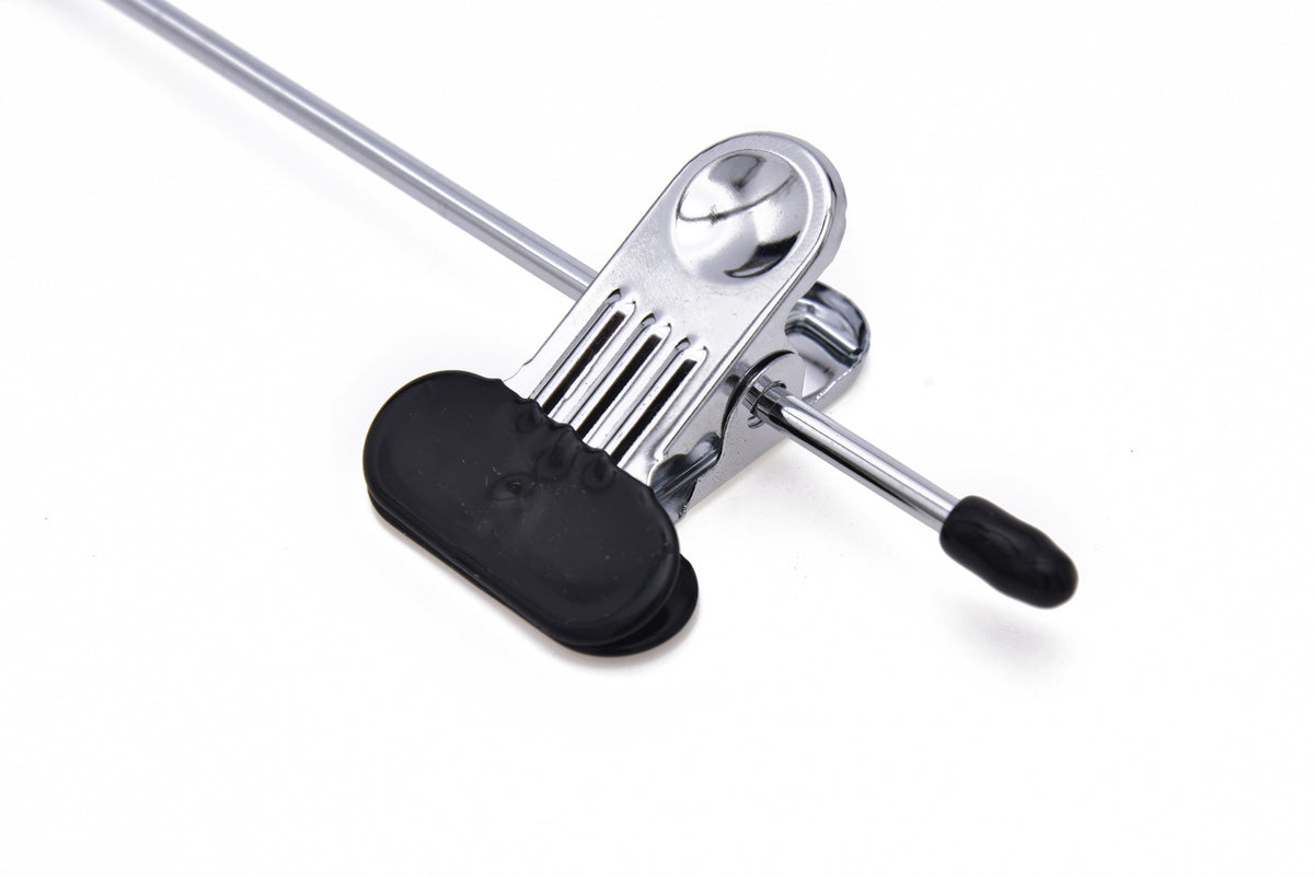 M054 – Heavy-Duty Metal Clip-On Add-On Hanger with Wide Clips – 13" – Chrome