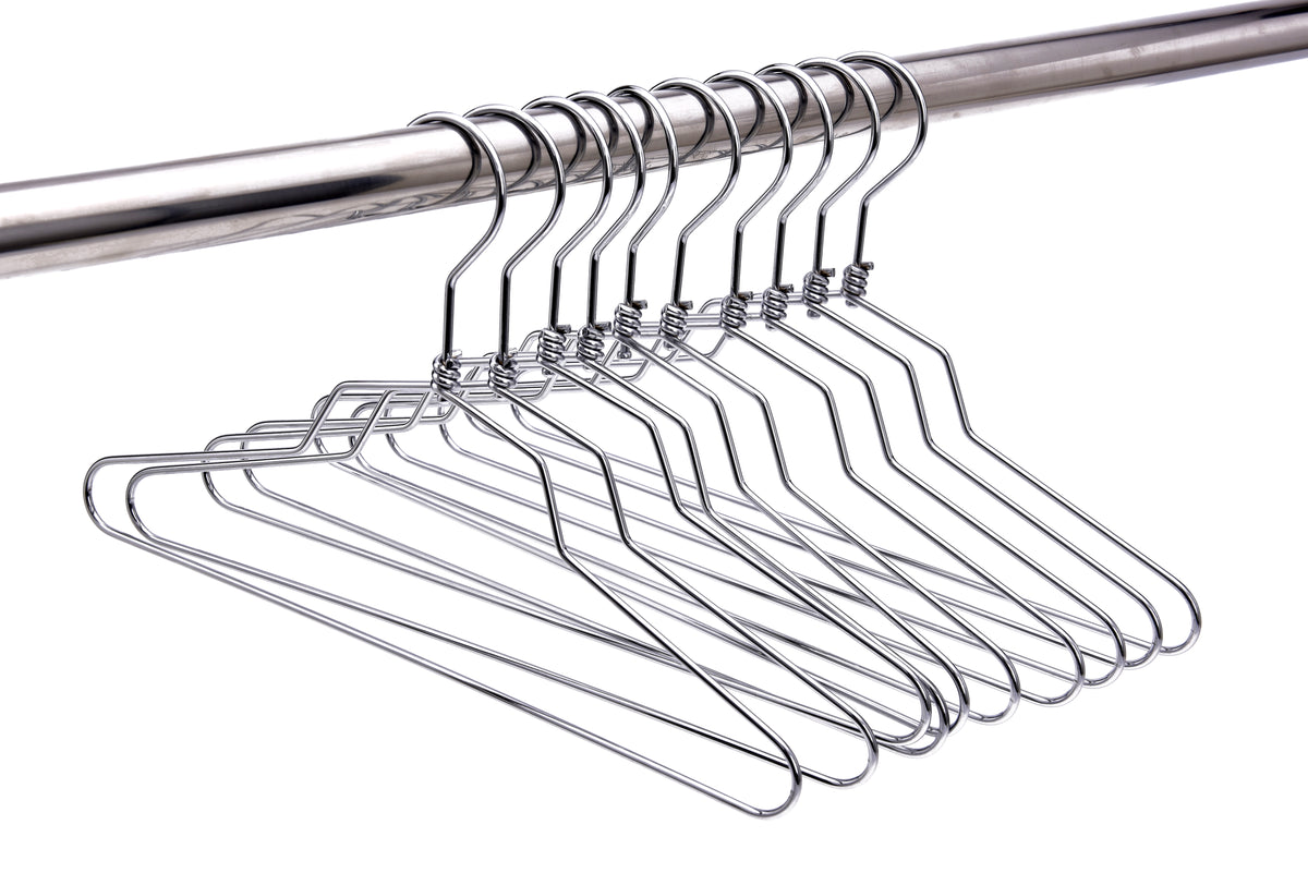 M015 – Heavy-Duty Metal Suit Hanger with Swivel Hook – 12" – Chrome