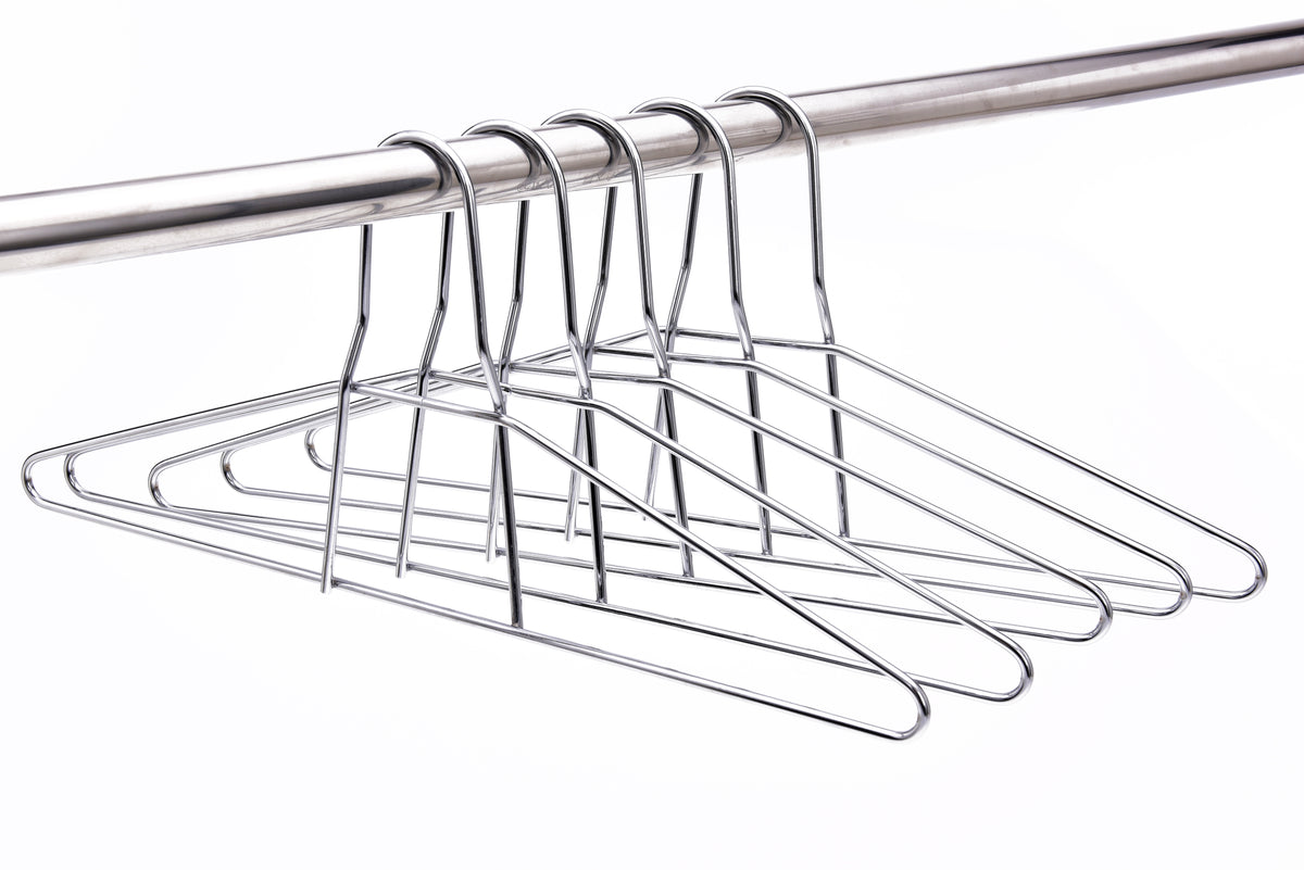 M018 – Heavy-Duty Anti-Theft Metal Hanger, 5 mm – 17" – Chrome