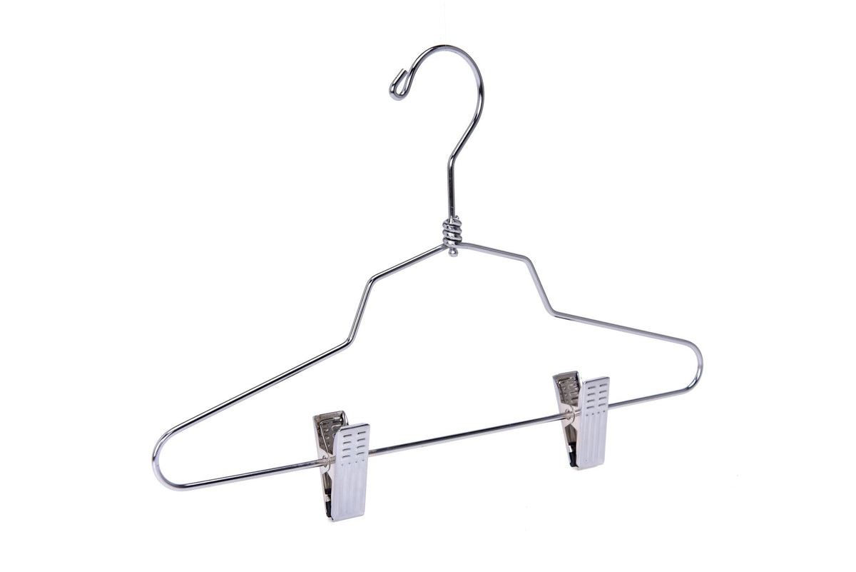 M057 - 12" Metal Hanger with Clips Swivel Hook Kids - 60 Pcs