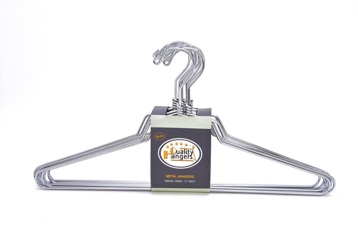 M013 – Heavy-Duty Metal Suit Hanger with Swivel Hook – 17" – Chrome