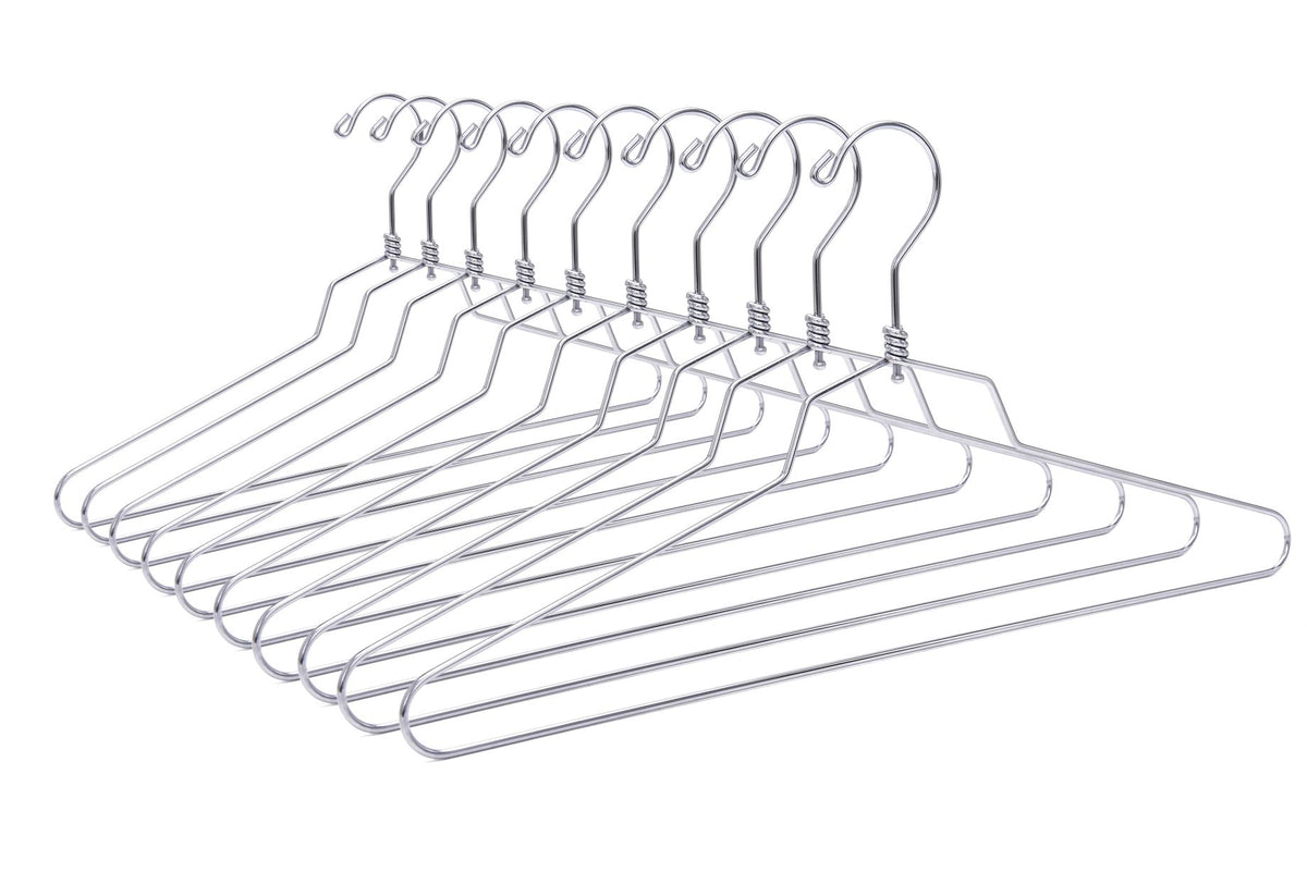 M013 – Heavy-Duty Metal Suit Hanger with Swivel Hook – 17" – Chrome