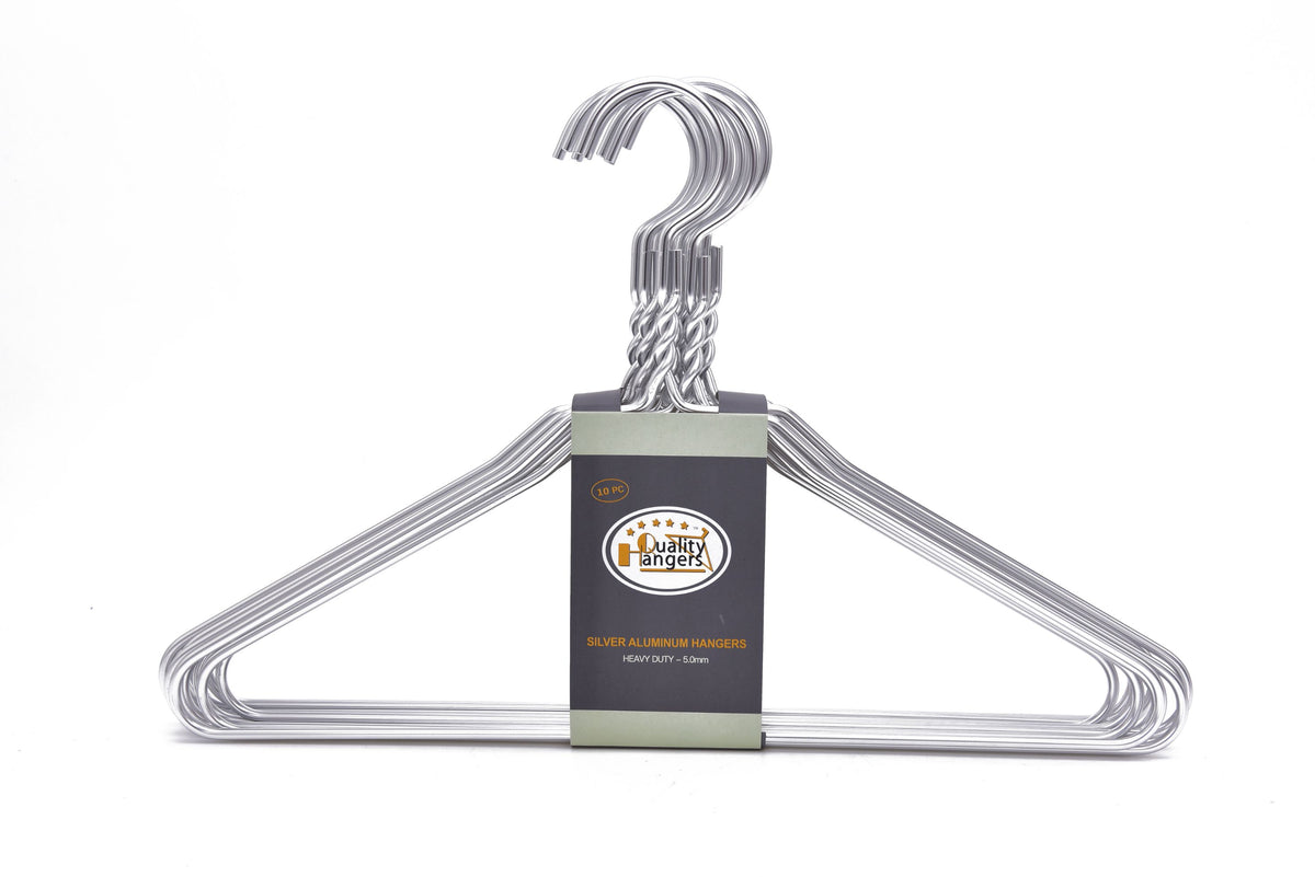 AL10 – Heavy-Duty Aluminum Coat & Suit Hanger – 16.5" – Silver