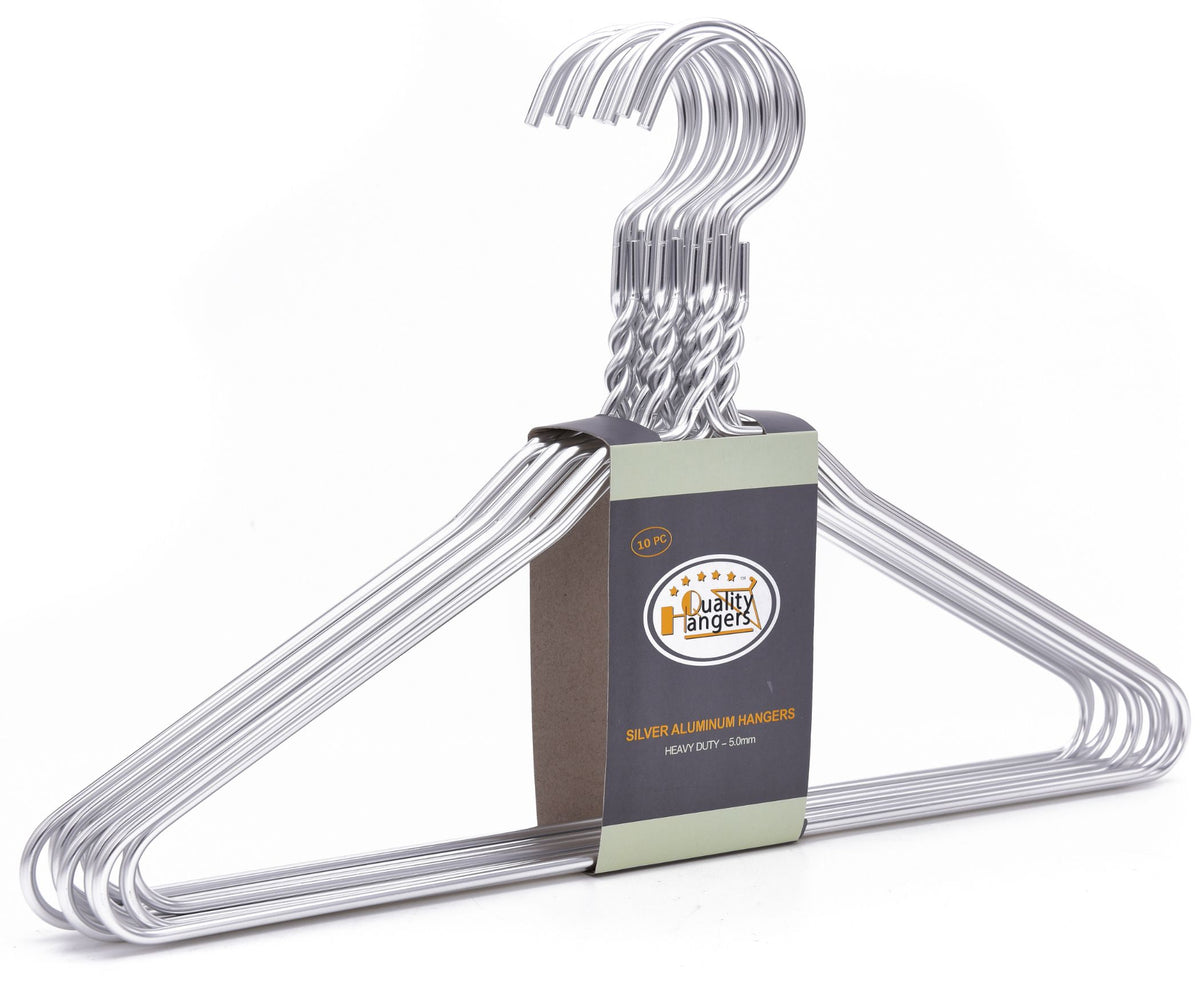 AL10 – Heavy-Duty Aluminum Coat & Suit Hanger – 16.5" – Silver