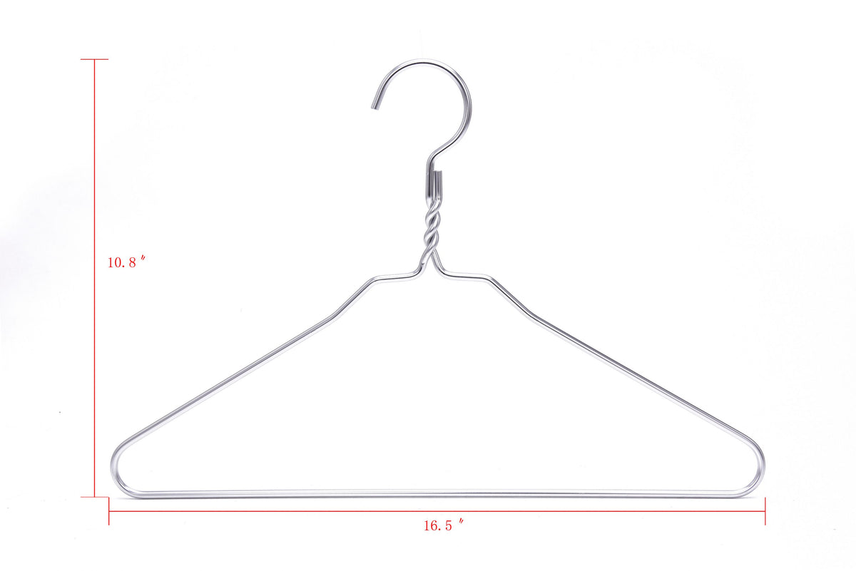 AL10 – Heavy-Duty Aluminum Coat & Suit Hanger – 16.5" – Silver
