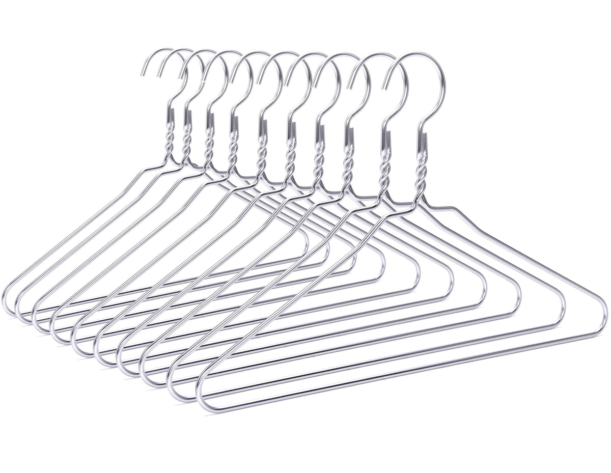 AL10 – Heavy-Duty Aluminum Coat & Suit Hanger – 16.5" – Silver