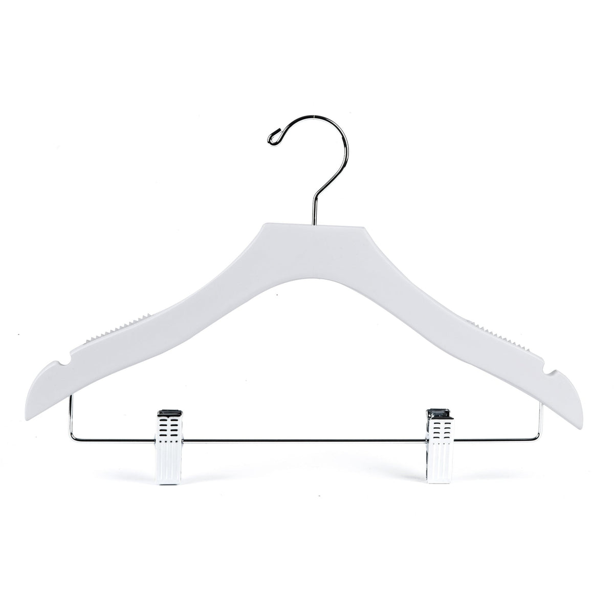 WK15 – Kids Luxury Wooden Skirt Hanger with Clips – 14.5" – White