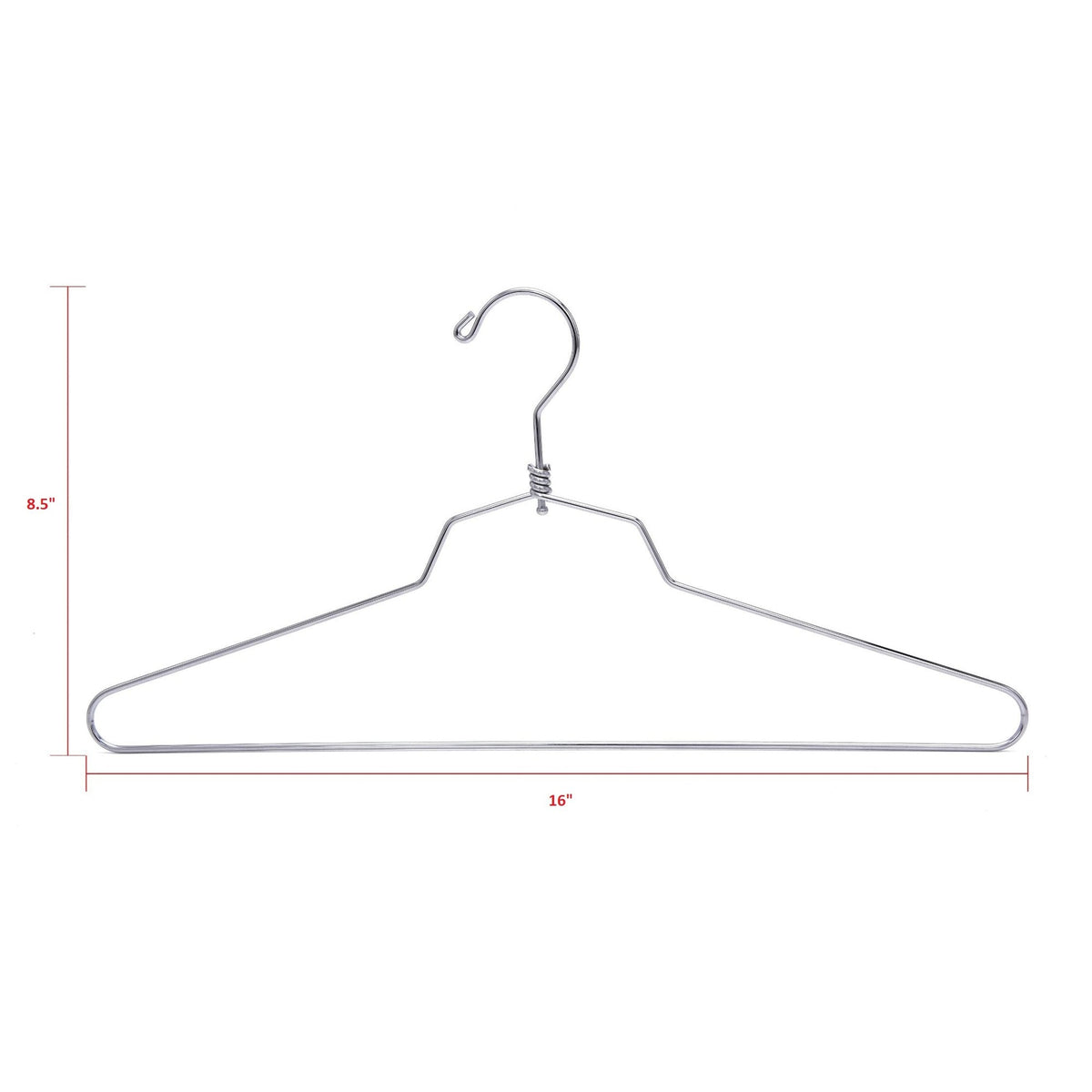 M016 – Heavy-Duty Metal Suit Hanger with Swivel Hook – 16" – Chrome