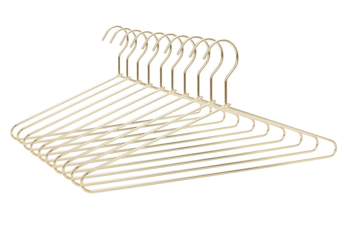 M020 - Gold Metal 17" Heavy Duty Hanger - 100 Hangers