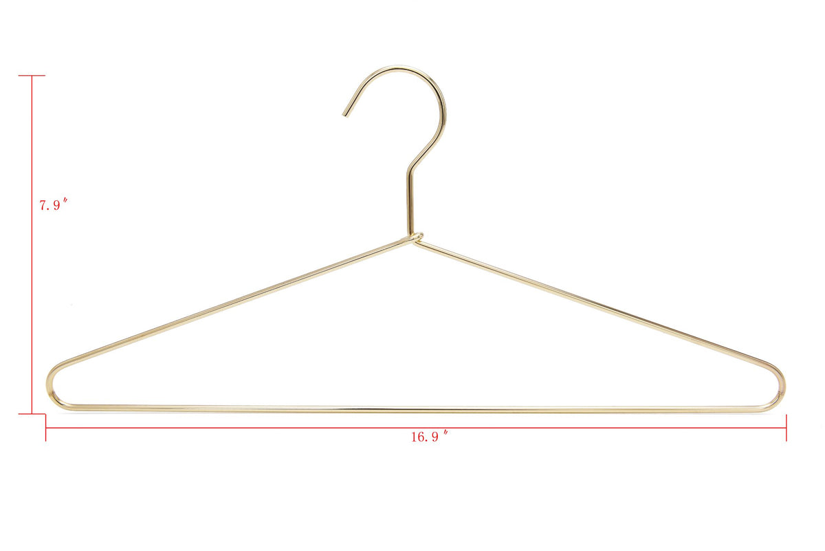 M020 - Gold Metal 17" Heavy Duty Hanger - 100 Hangers