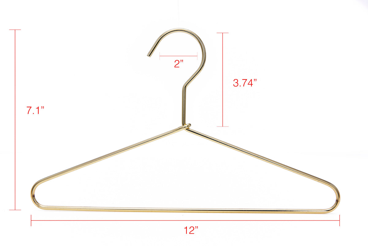 M022 - Gold Metal 12" Heavy Duty Kids Hanger - 100 Hangers