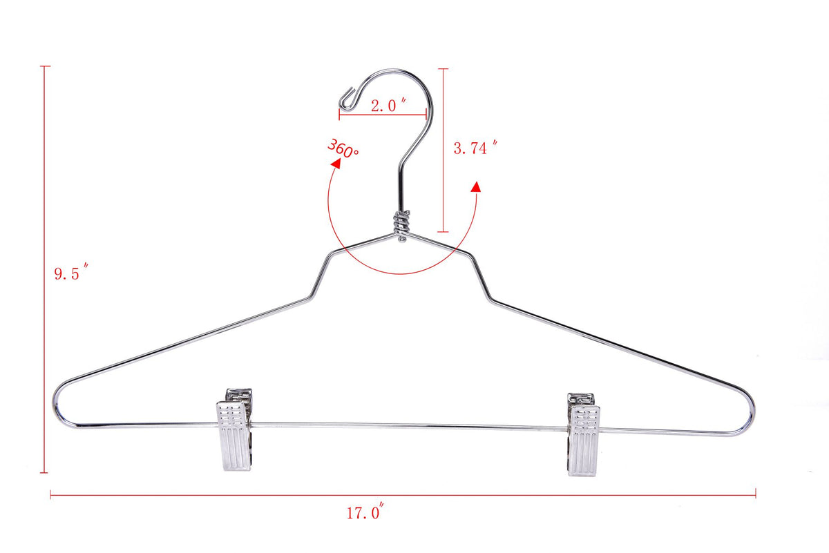 M055-10 - Metal Hanger 16" with Clips Swivel Hook 100 pcs.
