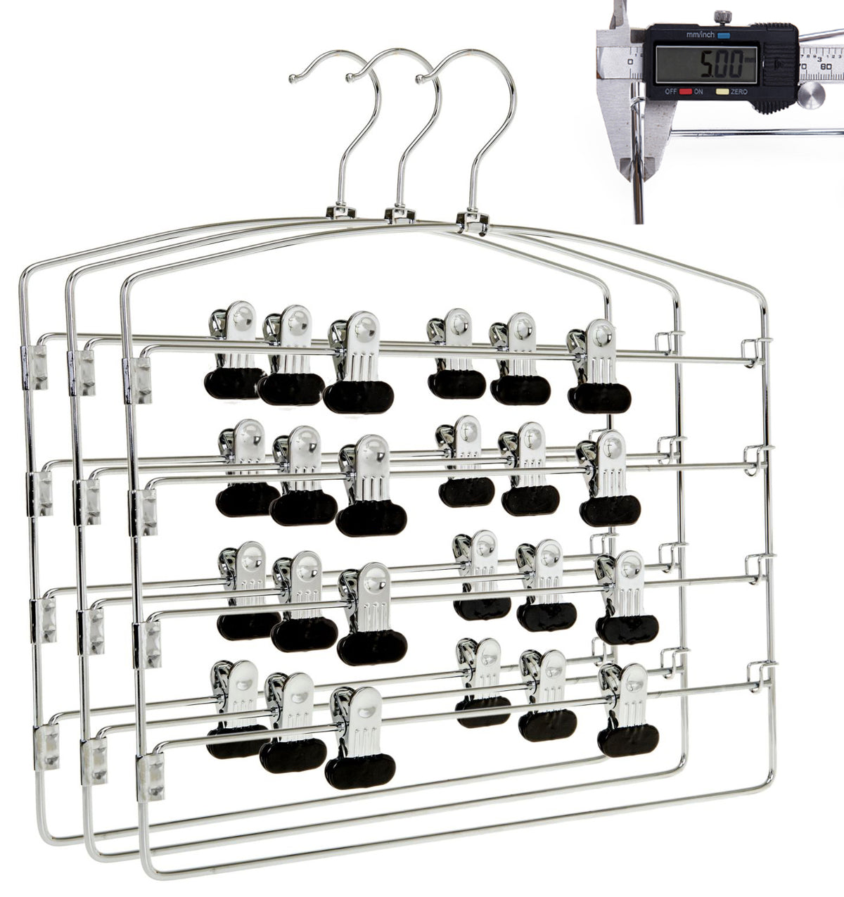 M061 - Heavy Duty 4 Tier Hanger Rack with Clips - 30 pcs