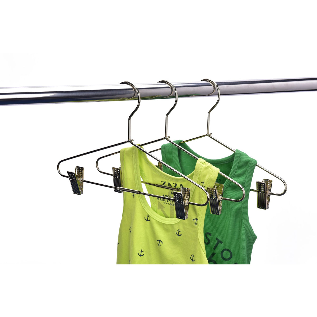 M072 - Gold Metal 12" Heavy Duty Kids Skirt Hanger - 100 Hangers