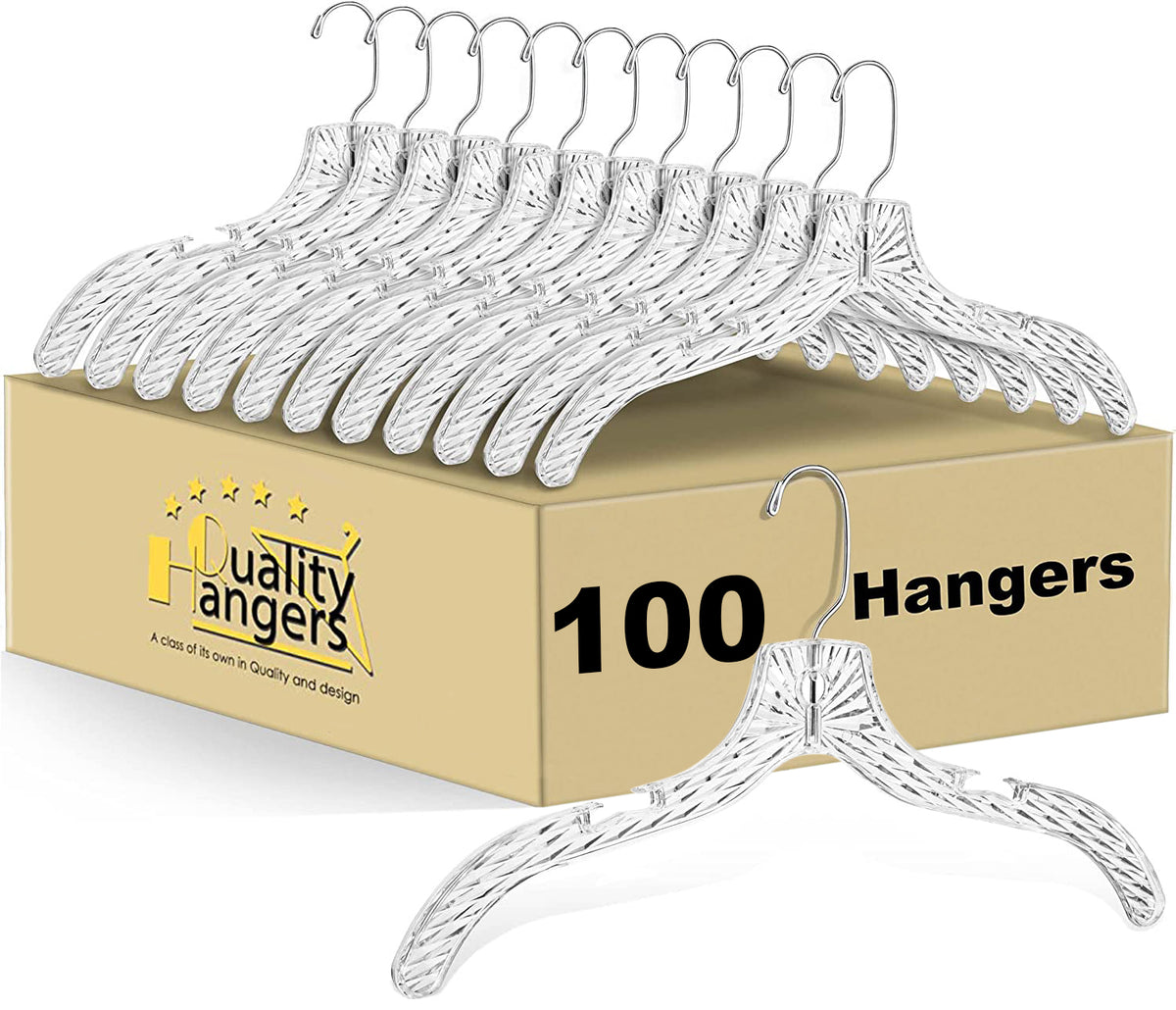 P020 / 5501 – Crystal Clear Plastic Shirt Hanger – 17"