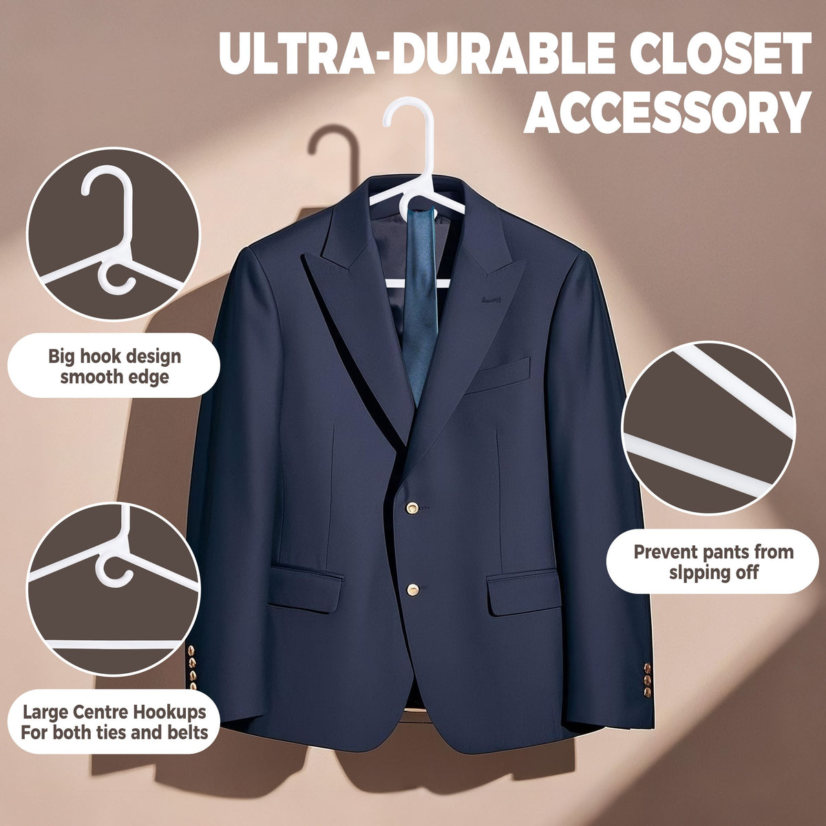 P031 – Heavy-Duty Plastic Shirt Hanger – 16.5"