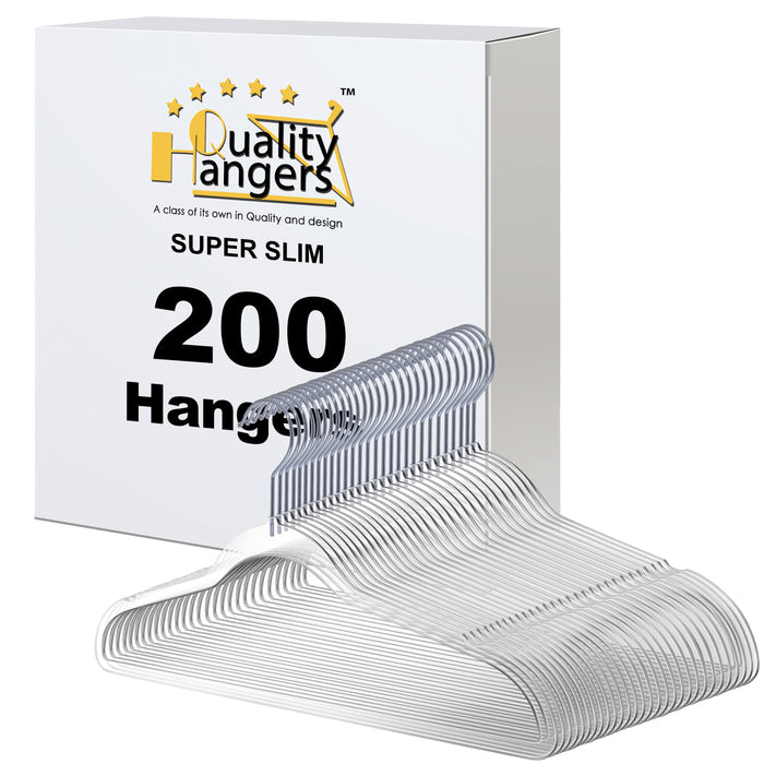 P250-CL – Slim Heavy-Duty Plastic Shirt Hanger – 16.5" – Clear