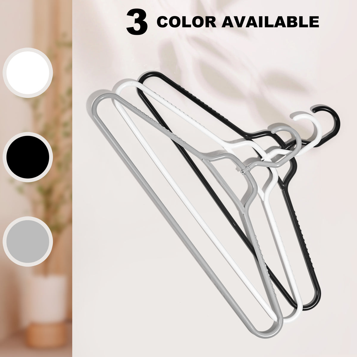 P311 – Plastic Shirt Hanger with Swivel Hook & Accessory Bar – 17"