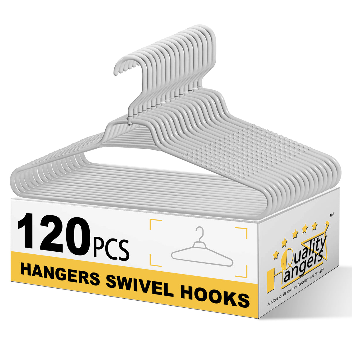 P311 – Plastic Shirt Hanger with Swivel Hook & Accessory Bar – 17"