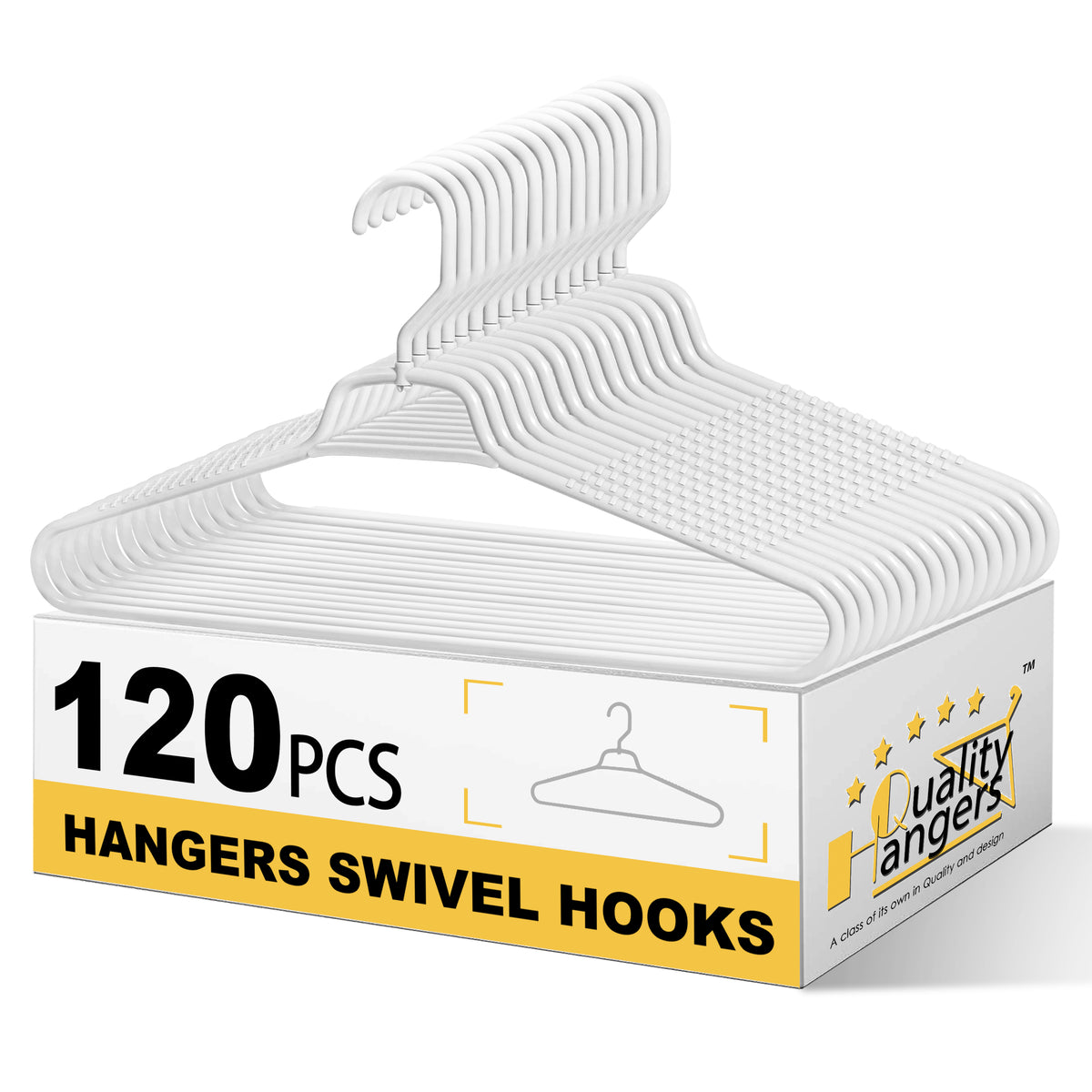 P311 – Plastic Shirt Hanger with Swivel Hook & Accessory Bar – 17"
