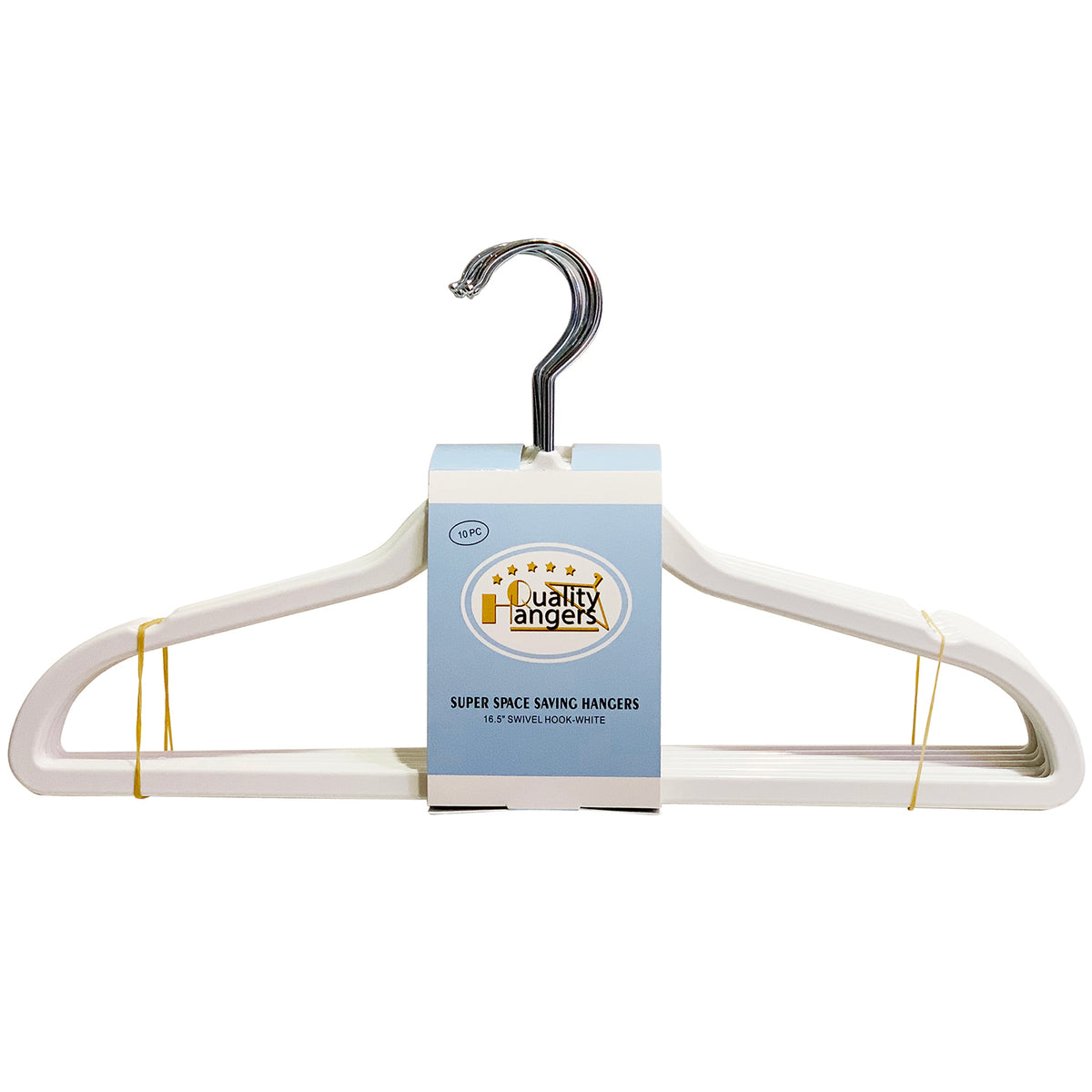P411-WT – Slim ABS Plastic Shirt Hanger – 16.5" – White