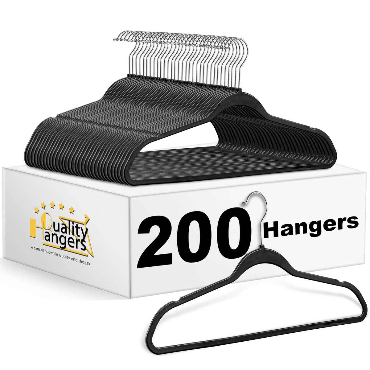 PL010 – Space-Saving Plastic Shirt Hanger – 17.7" – Black
