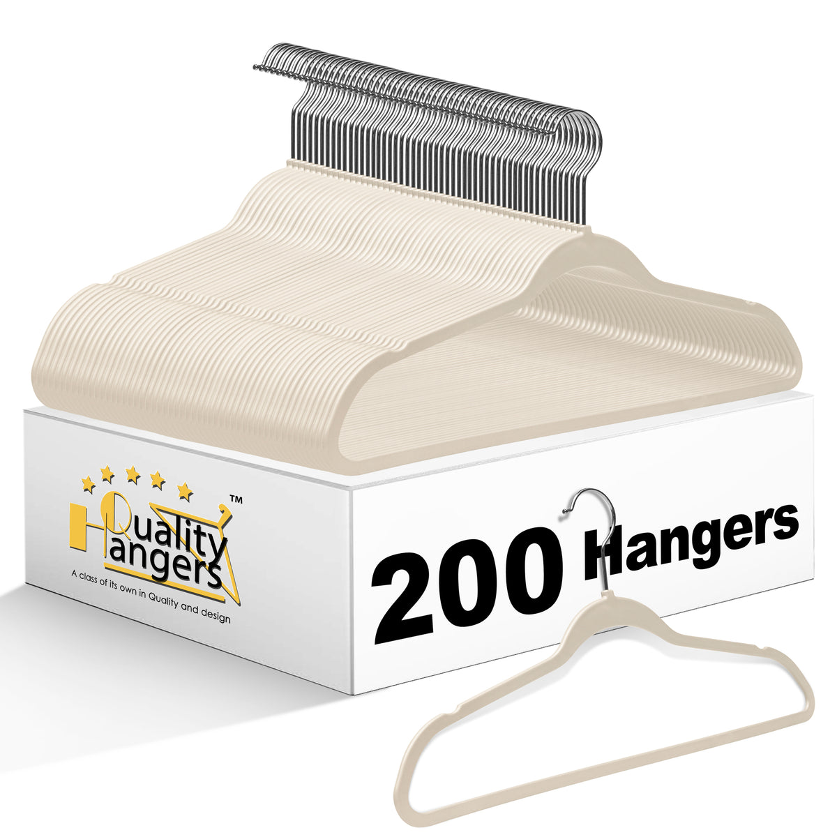 PL013 – Space-Saving Plastic Shirt Hanger – 17.7" – Ivory
