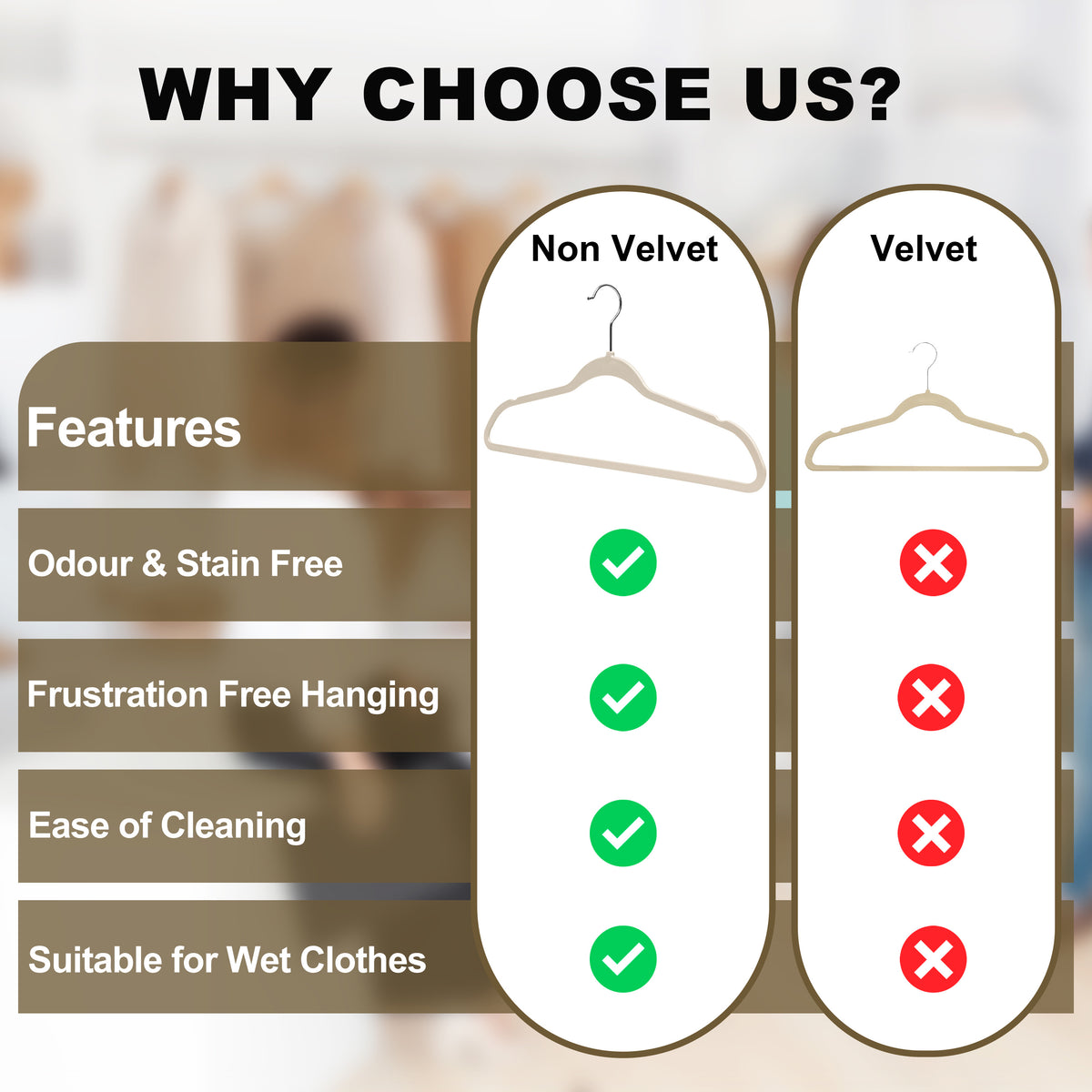 PL013 – Space-Saving Plastic Shirt Hanger – 17.7" – Ivory
