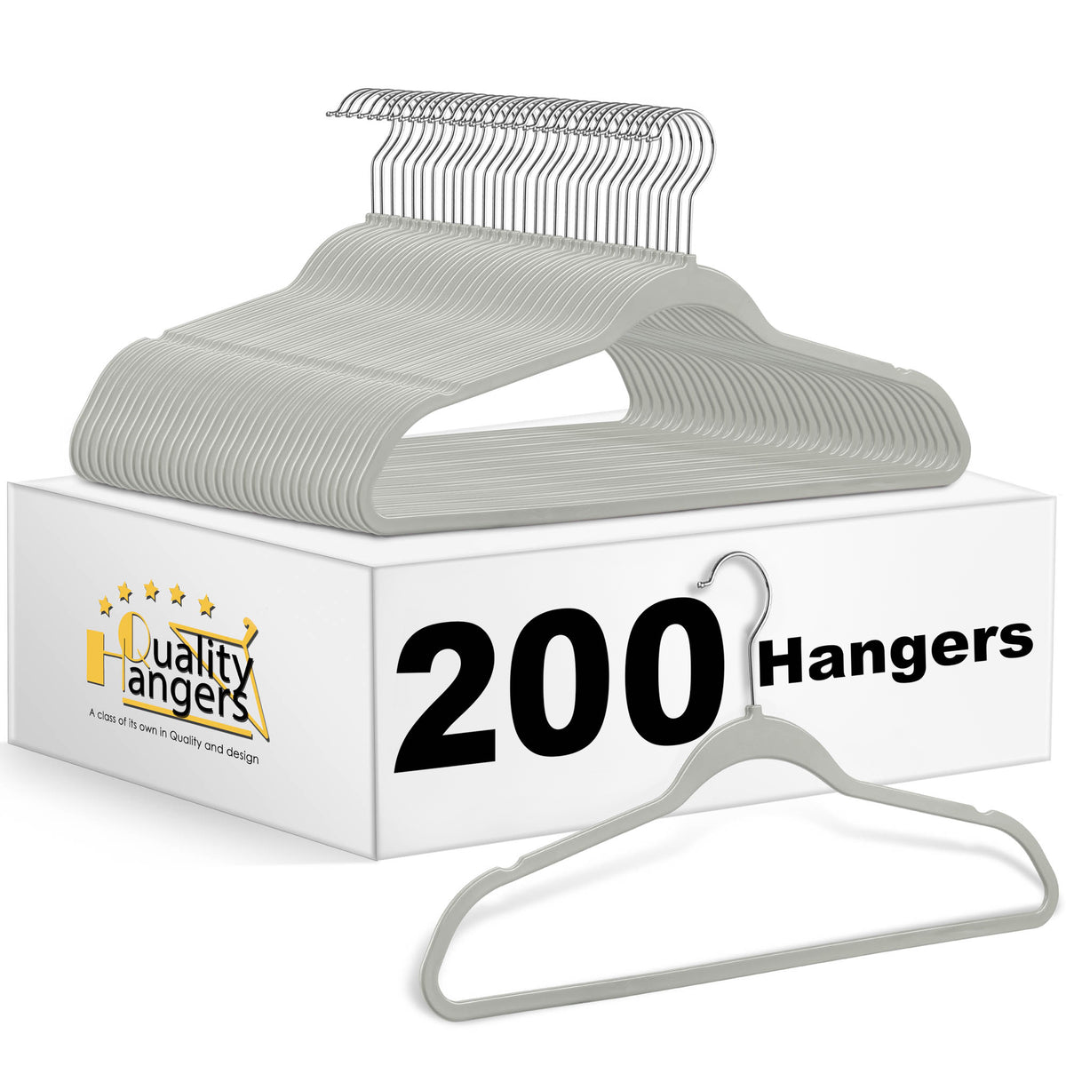 PL020 – Space-Saving Plastic Shirt Hanger – 17.7" – Gray
