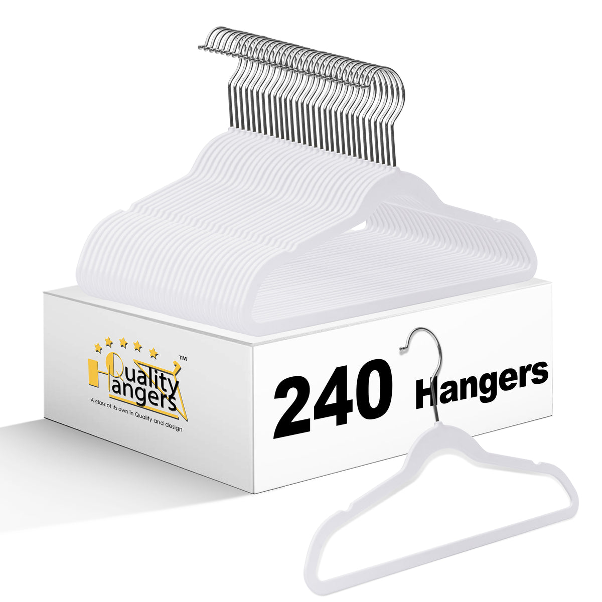 PL032 – Kids Space-Saving Plastic Shirt Hanger with Swivel Hook – 13.7" – White / Chrome Hook