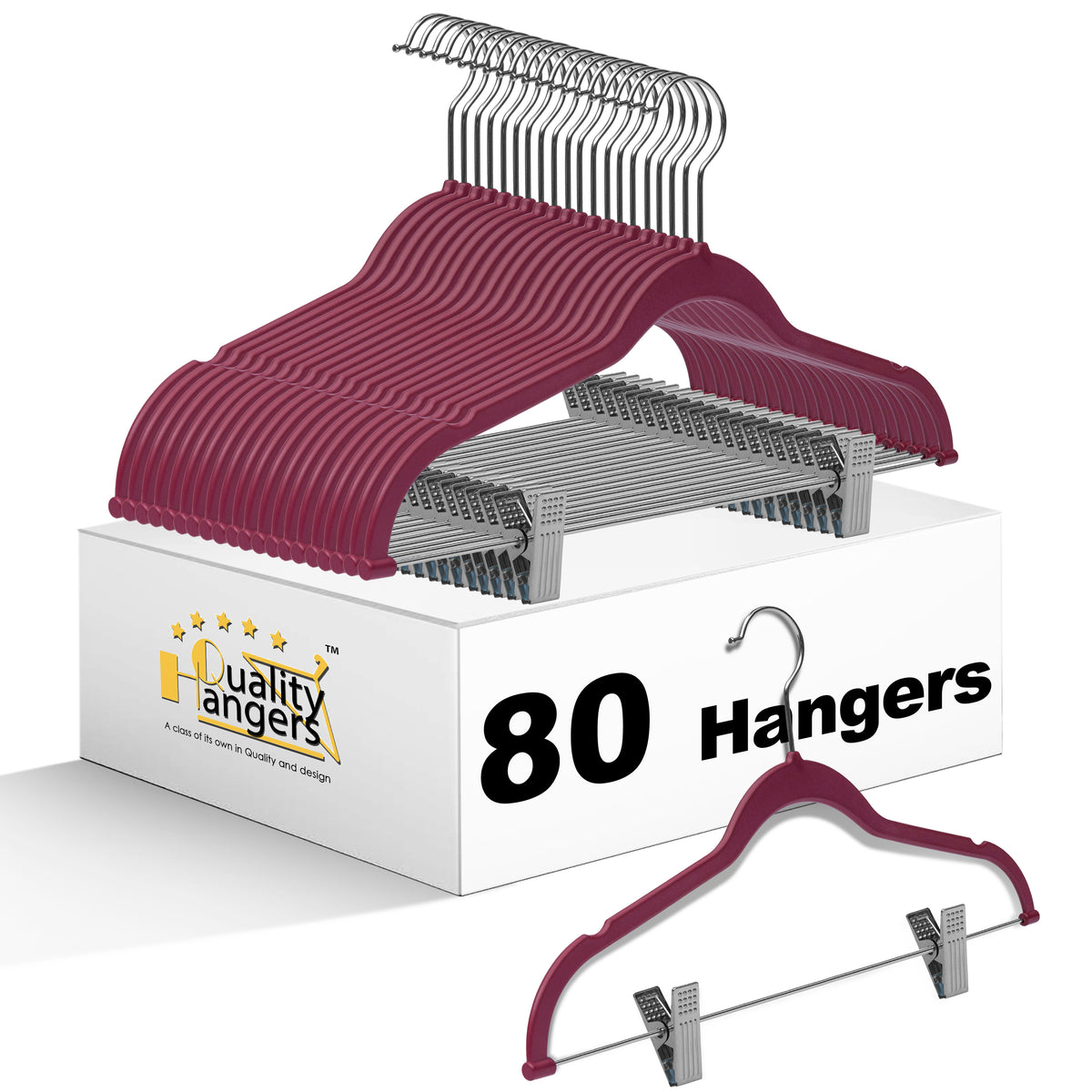 PL056 – Plastic Skirt & Pant Hanger with Clips – 16.5" – Raspberry