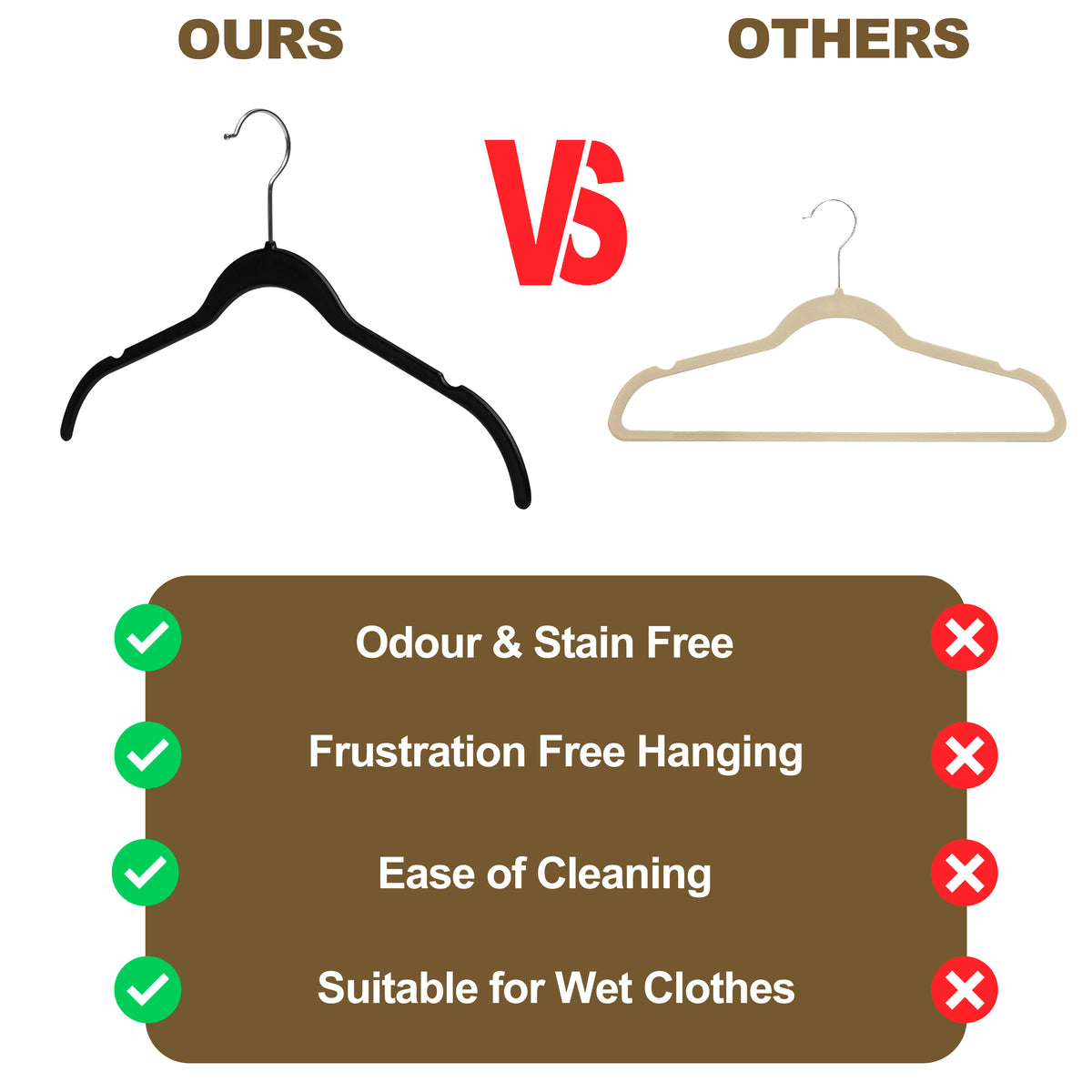 PL060-BK – Barless Space-Saving Plastic Shirt Hanger – 16.6" – Black