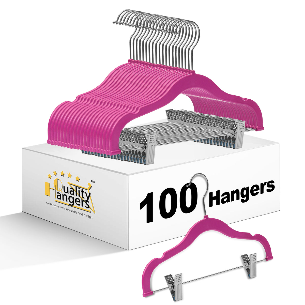 PL065 – Kids Plastic Skirt & Pant Hanger with Clips – 13" – Pink
