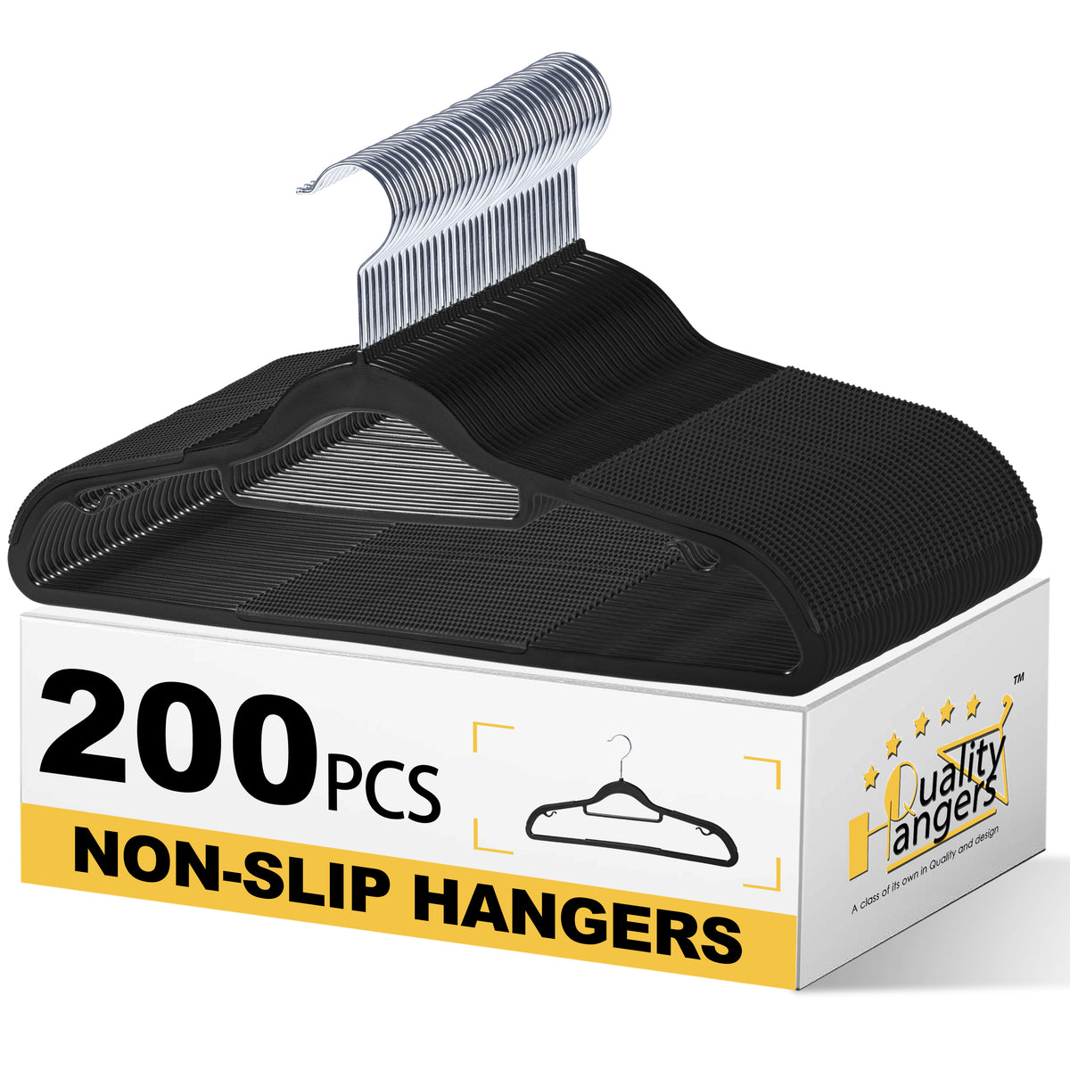 PL201 / PL202 / PL203 – Space-Saving Plastic Shirt Hanger with Non-Slip Grips – 16.5"