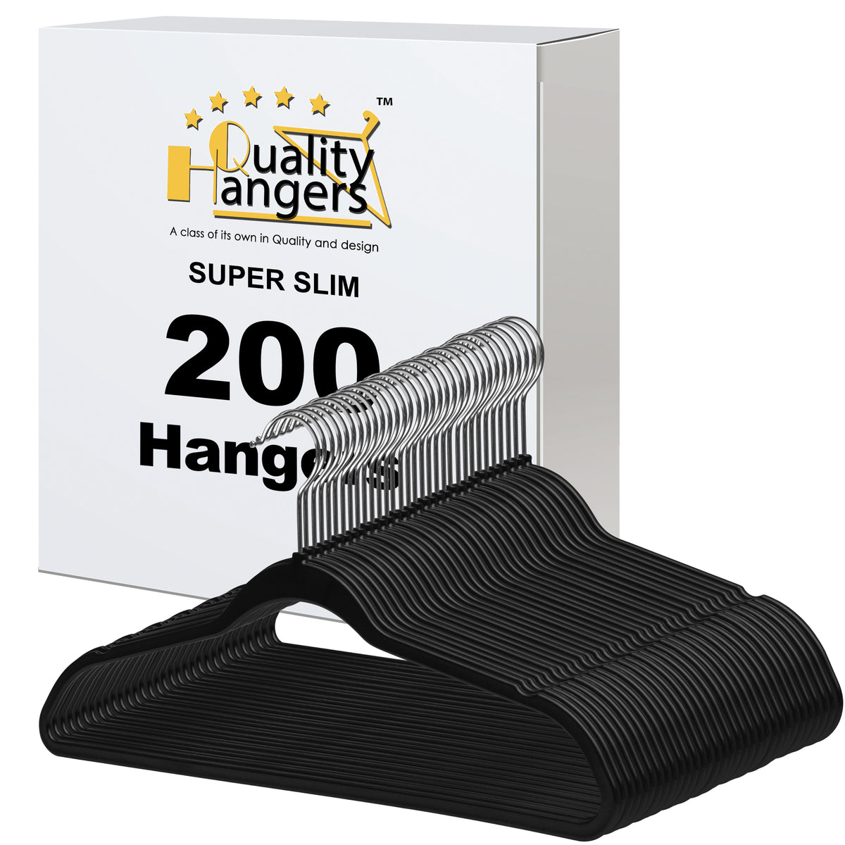 P411-BK – Slim ABS Plastic Shirt Hanger – 16.5" – Black