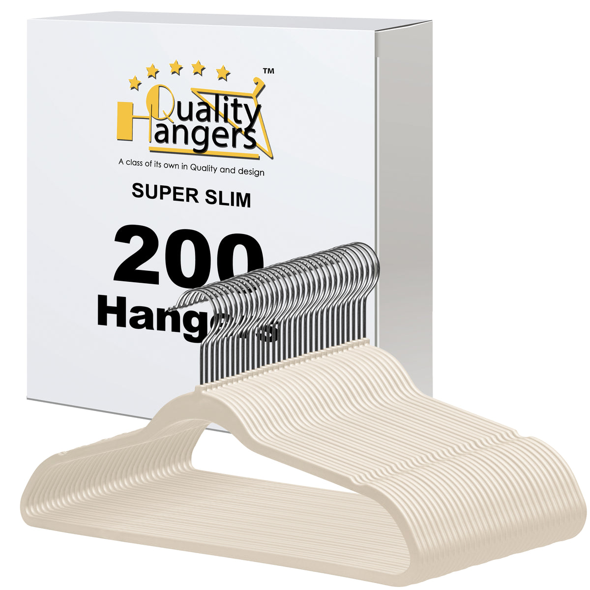 P411-IV – Slim ABS Plastic Shirt Hanger – 16.5" – Ivory